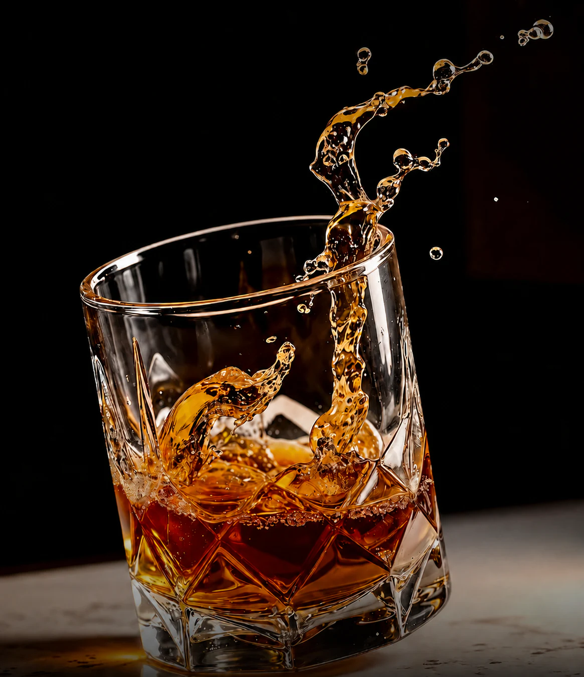 Drink de whisky servido no Bar Grando